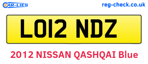 LO12NDZ are the vehicle registration plates.