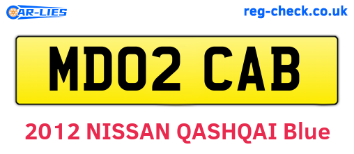 MD02CAB are the vehicle registration plates.