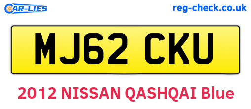 MJ62CKU are the vehicle registration plates.