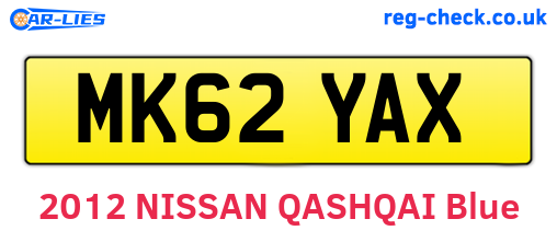 MK62YAX are the vehicle registration plates.