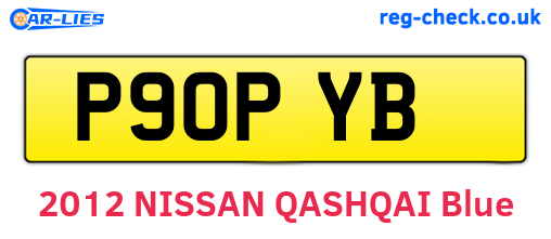 P90PYB are the vehicle registration plates.