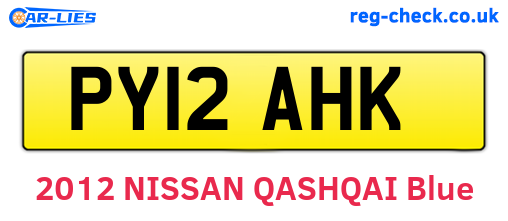 PY12AHK are the vehicle registration plates.