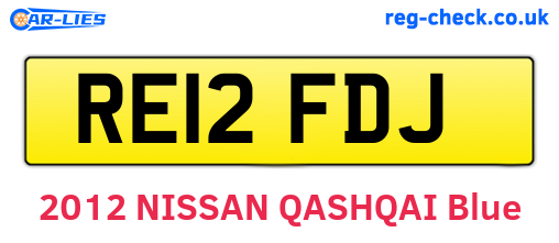 RE12FDJ are the vehicle registration plates.