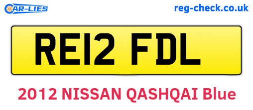 RE12FDL are the vehicle registration plates.