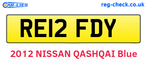 RE12FDY are the vehicle registration plates.