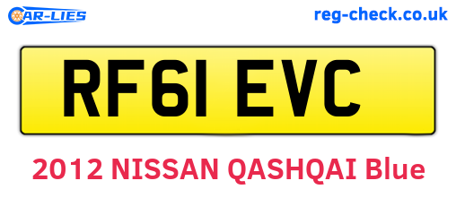 RF61EVC are the vehicle registration plates.