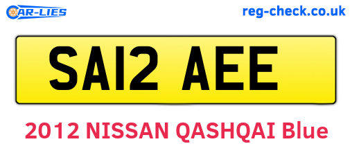 SA12AEE are the vehicle registration plates.