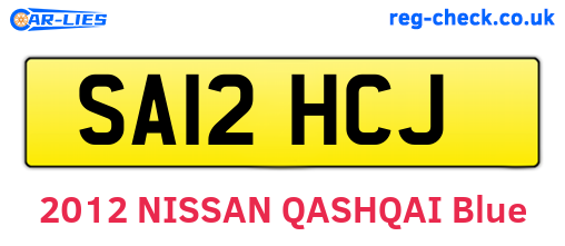SA12HCJ are the vehicle registration plates.