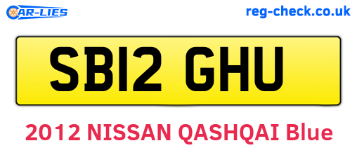 SB12GHU are the vehicle registration plates.