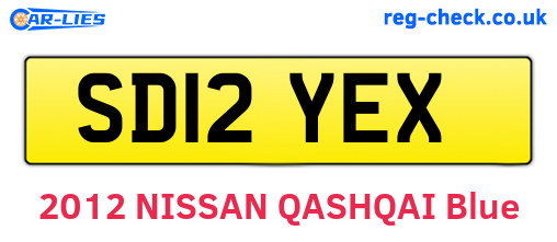 SD12YEX are the vehicle registration plates.
