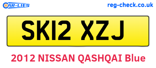 SK12XZJ are the vehicle registration plates.