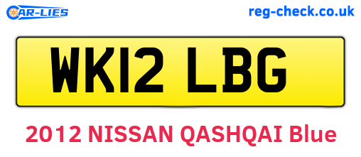 WK12LBG are the vehicle registration plates.