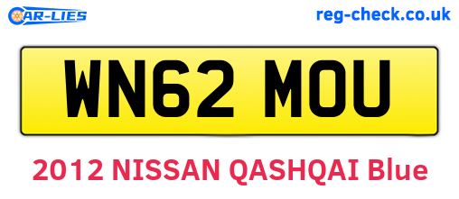 WN62MOU are the vehicle registration plates.
