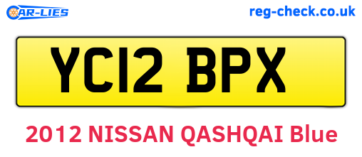 YC12BPX are the vehicle registration plates.