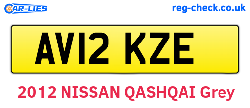AV12KZE are the vehicle registration plates.