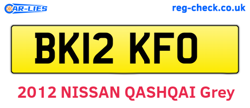 BK12KFO are the vehicle registration plates.