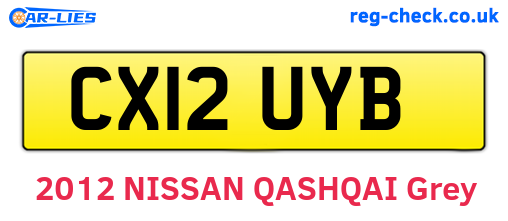 CX12UYB are the vehicle registration plates.