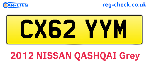 CX62YYM are the vehicle registration plates.