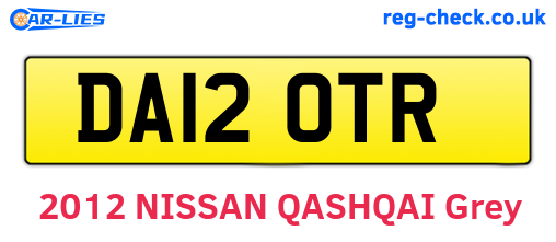 DA12OTR are the vehicle registration plates.