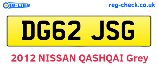DG62JSG are the vehicle registration plates.