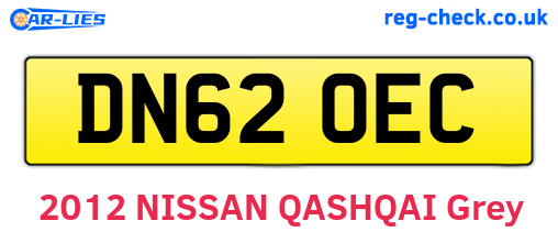 DN62OEC are the vehicle registration plates.