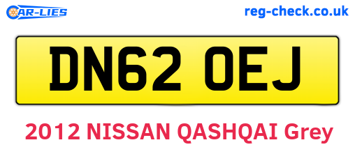 DN62OEJ are the vehicle registration plates.