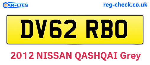 DV62RBO are the vehicle registration plates.