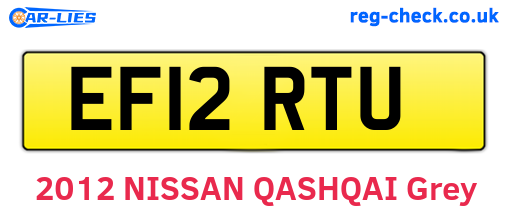 EF12RTU are the vehicle registration plates.
