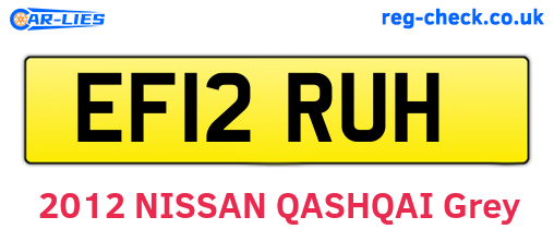 EF12RUH are the vehicle registration plates.