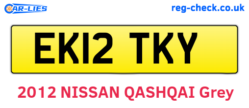 EK12TKY are the vehicle registration plates.