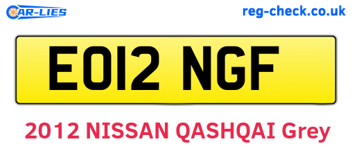 EO12NGF are the vehicle registration plates.
