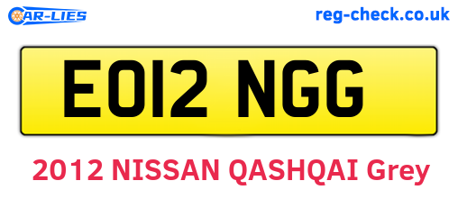 EO12NGG are the vehicle registration plates.
