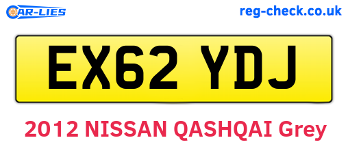 EX62YDJ are the vehicle registration plates.