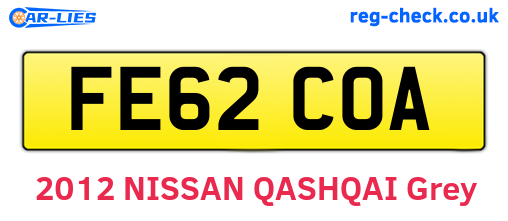 FE62COA are the vehicle registration plates.