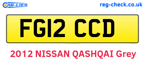 FG12CCD are the vehicle registration plates.