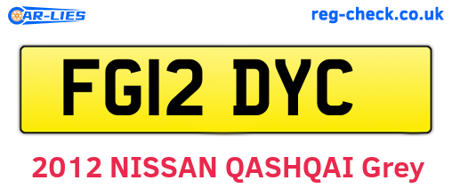 FG12DYC are the vehicle registration plates.