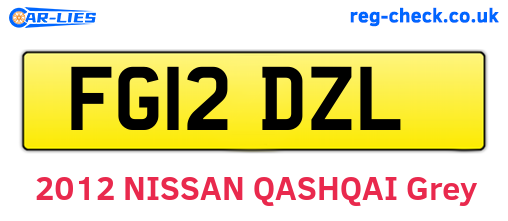 FG12DZL are the vehicle registration plates.