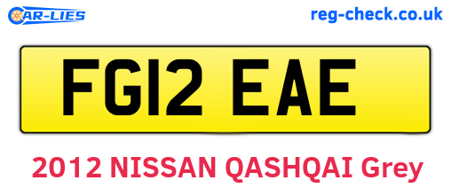 FG12EAE are the vehicle registration plates.