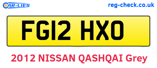 FG12HXO are the vehicle registration plates.