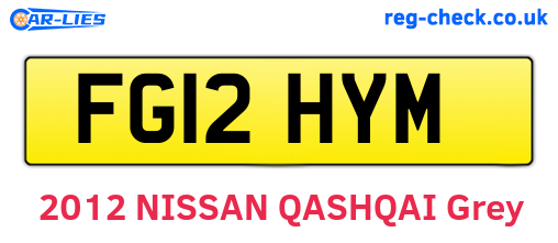 FG12HYM are the vehicle registration plates.