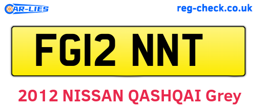 FG12NNT are the vehicle registration plates.