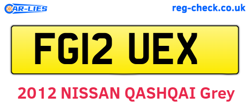 FG12UEX are the vehicle registration plates.