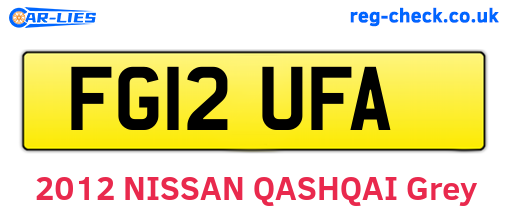 FG12UFA are the vehicle registration plates.