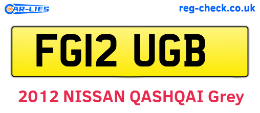 FG12UGB are the vehicle registration plates.