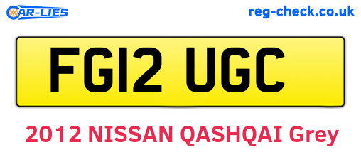 FG12UGC are the vehicle registration plates.