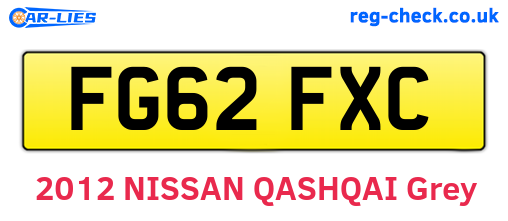 FG62FXC are the vehicle registration plates.