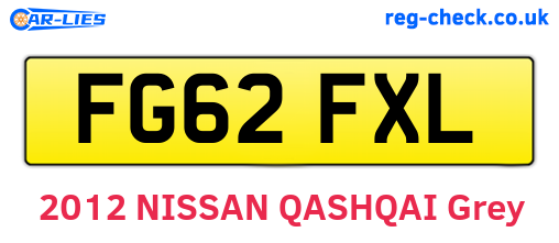 FG62FXL are the vehicle registration plates.
