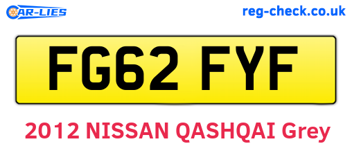 FG62FYF are the vehicle registration plates.