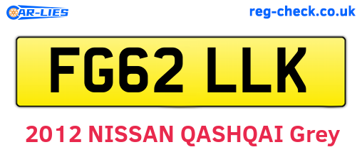 FG62LLK are the vehicle registration plates.