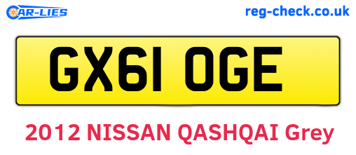 GX61OGE are the vehicle registration plates.